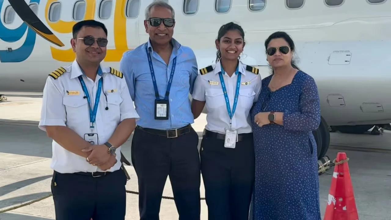 അനികയ്ക്ക് സർപ്രൈസൊരുക്കി കമ്പനി, ആദ്യമായി പറത്തുന്ന വിമാനത്തിൽ യാത്രക്കാരായി അച്ഛനുമമ്മയും